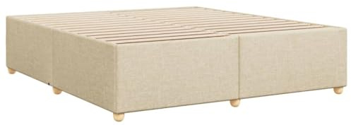 vidaXL Bettgestell ohne Matratze Creme 180x200 cm Stoff