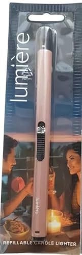 Candel BBQ Lighter Lumiere Refillable for Candle Camping (Rose Gold)