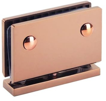 TROGPYXG Charnière en Acier Inoxydable 304 for Porte de Douche en Verre avec axe Rotatif à 360° Clip for Porte de Salle de Bain en Verre Titane Or(Rose Gold)