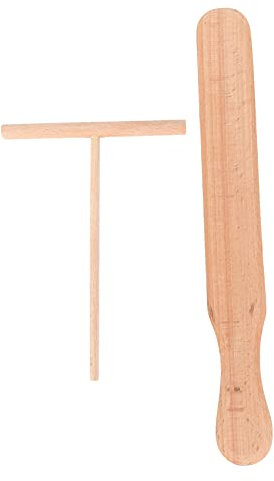 Huhudyy 2 PièCes SéRies Ustensiles de Cuisine à CrêPes Spatules de CrêPe en Bois et Ensemble D'éPandeur -Tortilla Râteau Pâte à Tartiner Outils Ustensiles de Cuisine