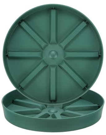 M METERXITY 2-Pack Plant Saucer, 7 Inch Flower Pot Saucers, Green