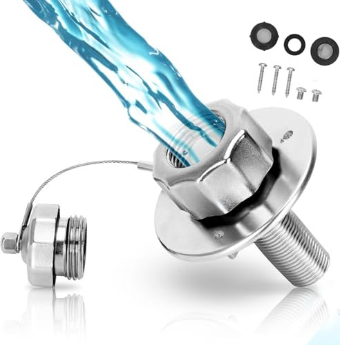 Entrée d'eau pour camping-car avec raccord mâle NPT femelle de 1,9 cm de diamètre, entrée d'eau de ville en métal avec clapet anti-retour, entrée d'eau de rechange pour camping-car, remorque marine