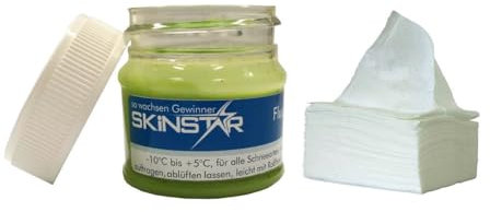 SkinStar Fluor Speed Paste Skiwax Skiwachs Wachs 30g Fleece Poliertuch Reinigungstücher