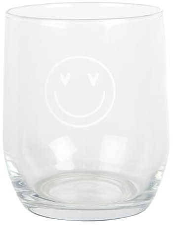 Clayre & Eef Wasserglas 300 ml Transparant Glas Smile Trinkbecher