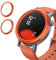 FIOPAZ 2 Stück für CMF Watch Pro 2 Lünette Ring, Stoßstangenschutz für CMF Watch Pro2 Metall rund + Ring Lünette Schutz, Anti-Kratz-Stoßstangenschutz, ohne Bildschirm (Orange)