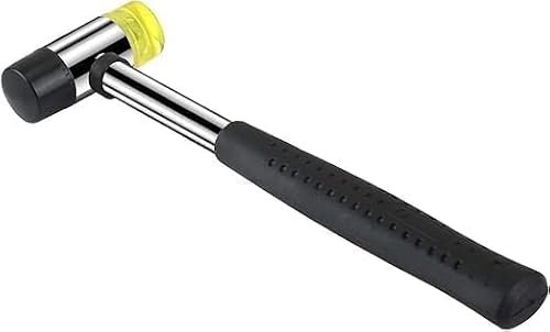 Ghani® Mazo de martillo suave de doble cara, martillo de goma de alta calidad, martillo pequeño de nailon de 25 mm, mango de goma antideslizante de nailon de doble cabeza para proyectos de bricolaje