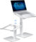 supamir supporto pc portatile, supporto computer da seduti e in piedi, 16 livelli di altezza, standing desk converter, supporto pc dj, per portatile da 13 a 16,5, argento brillante