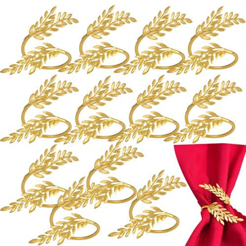 12 Stück serviettenringe,Counius Serviettenringe Gold, Elegante Metal Serviettenring,Erviettenringe Vintage AushöHlen für Tischdekoration Valentinstag Ostern Hochzeit Weihnachten Abendessen Party