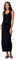 Koroshi Vestido Maxi de Punto Canalé con Escote en Pico, Tirantes Anchos y Aberturas Laterales. Detalle de Abalorios en Escote y Sisas en Negro, de Color Negro, Talla M