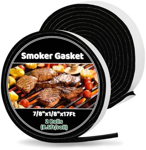 Ersatzdichtung für Big Green Egg Large/XL/XXL, 2 Stück x 2,5 m Raucher-Dichtung, 2,2 cm x 0,3 cm Hochtemperatur-Filz-Dichtungsband für BGE-Dichtungen, Zubehör und Teile für Grill