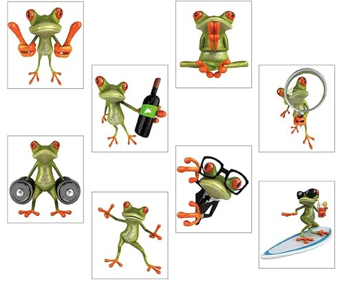 Milisten Frösche Aufkleber Set 8 Stück Lustige Frosch Auto Fenster Wand Dekorative Sticker Wasserfest Für Haus Büro Geschenk