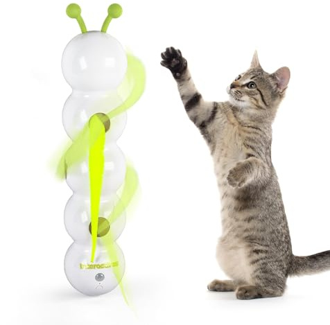 ALL FOR PAWS Interactive Cat Feather Toy, Automatic Whack a Mole Cat Toy with Smart Motion Wall & Window Mounted Interactive Toy for Indoor Cats