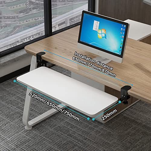 Adjustable Desk Extension, Height-Adjustable, 4 Colors, Wooden Keyboard Tray Under Desk, Slide-Out Keyboard Shelf, Clamp & Expandable Drawer Platform, Supports Ers