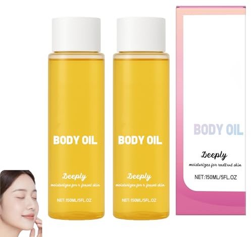 Brightening and Nourishing Body Oil, With Vitamin E, Tightening and Moistwrizes, Improve Skin Elasticity, Repair Dry & Damaged Skin, Lightweight Non-Greasy, Whitening Brightening (2pcs)