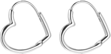 Silberne Creolen Herz Ohrringe Für Frauen Silberne Huggie Statement Anlaufbeständige Leichte Ohrringe Mode Schmuck Geschenk Für Sie