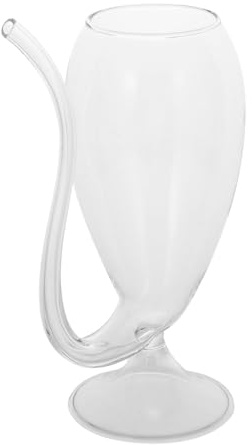 Abaodam Bicchiere in Vetro per Vino con Design Semplice e Originale, Multiuso con Comoda Presa, per Cocktail e Bevande