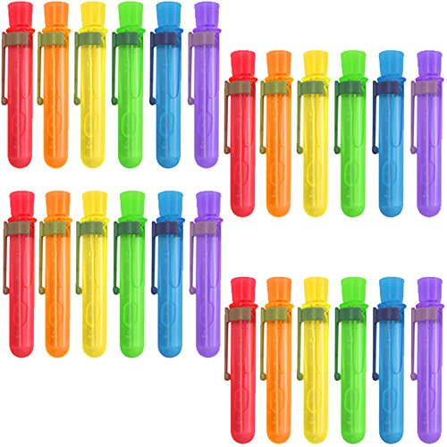 Spassprofi 24 magische anfassbare Seifenblasen zum Fangen, Dickflüssige Seifenblasenflüssigkeit, 6, 32ml pro Flasche, für Kinder ab 3 Jahren, zum Fangen geeignet, Kindergartengeburtstag