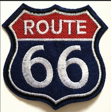 MAREL Patch Route 66 Motorcycles Biker Toppa termoadesiva Ricamo cm 6,5 x 8 Replica