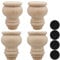 Btibpse 3 Tall Solid Wood Furniture Legs Unfinished Bun Feet for Cabinet Sofa Ottoman TV Stand Loveseat Dresser Set of 4