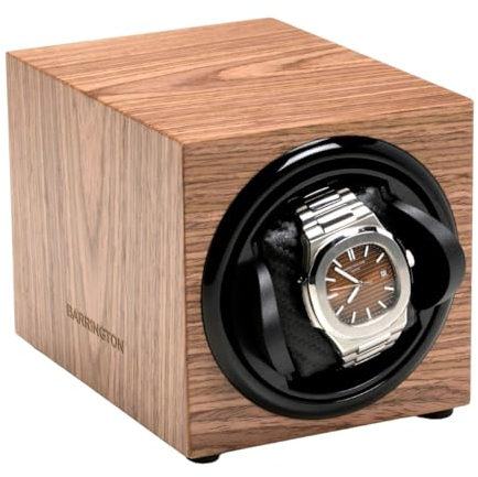 BARRINGTON | Uhrenbeweger Box für Einzeluhren - American Walnut (unvarnished) Standardkissen