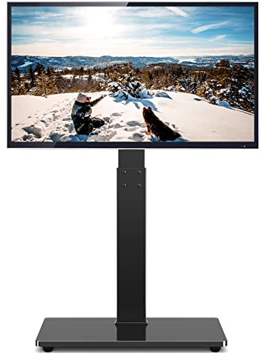 Base Universal para TV de Suelo con Soporte Giratorio de Altura Ajustable para televisores de Pantalla Plana o Curvada de 32, 37, 43, 47, 50, 55, 60, 65, 70 Pulgadas, Plasma, LCD, LED, OLED, Pantalla