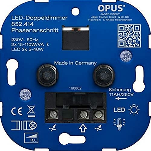 OPUS® Doppel Dreh-Dimmer für LED, Glüh- und HV-Halogenlampen