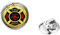 Feuerwehr Symbol Edelstahl Brosche Hohe Grade Versilbert Glas Metall Broschen Rucksack Mantel Revers Pins für Feuerwehrmann, Zink