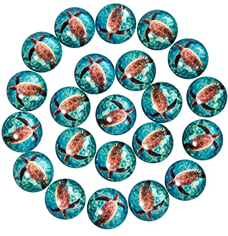 BEEFLYING 50 Stück Tier Glaskuppel Cabochons 25mm Bedruckte Glascabochons Bunte Bild Glascabochons für Schmuck Halskette Armband DIY Herstellung