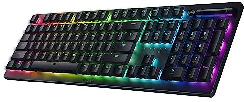 Razer DeathStalker V2 Pro Wireless Gaming Keyboard: Low Profile Optical Switches Linear Red - HyperSpeed Wireless & Bluetooth - Chroma RGB - Up to 200 Hr Battery Snap Tap
