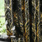 FMFUNCTEX Schwarz Gold Blickdichte Vorhänge Metallic Zweig Muster Verdunkelungsvorhänge mit Ösen Thermovorhang Hitzeschutz Gardinen für Wohnzimmer Schlafzimmer 2er Set, 245 x 132 cm (H x B)
