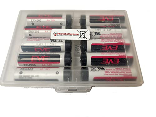 10X EVE ER14505 (kompatibel LS 14500) 3,6V Lithium Thionylchlorid Batterie mit Batteriebox