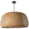 Paco Home Deckenlampe Bambus Hängelampe Korb Boho Lampe Esszimmer Ø45cm Wohnzimmer Hängend Rattan Natur Küche Vintage E27 Retro 1,5m Textilkabel
