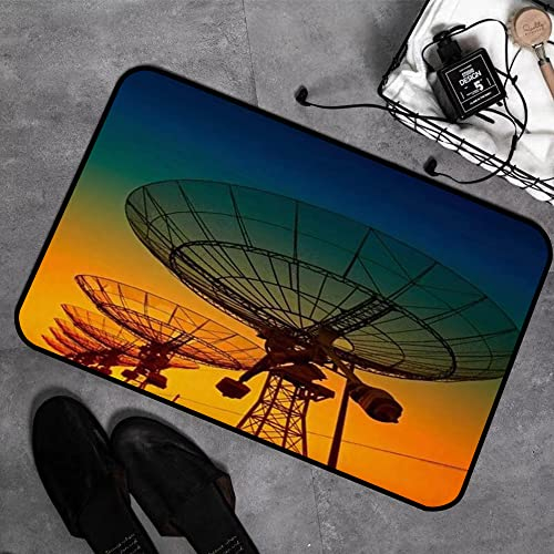 GOSUNA Memory Foam Badezimmer- 40 x 60 cm,Satelliten-Radioteleskop Science Sky Dish Network Evening Array Observatory Industrial,Badteppich Saugfähige Rutschfester Badvorleger Waschbar Badematte