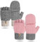 Fingerlose Handschuhe Damen Winter Warme Fäustlinge Strickhandschuhe Mit Flip Top Sport Warm und Winddicht Winterhandschuhe für Damen und Herren 2 Paar