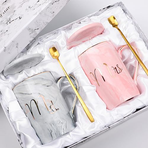 Arawat Mr e Mrs Mugs Regali Di Anniversario Di Matrimonio Per Uomini Donne Set Di Tazze Regalo Di Anniversario Di Matrimonio In Argento Regali Di Matrimonio Per La Sposa e Lo Sposo Fidanzato Regalo