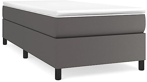 AUVYI Boxspringbett Polsterbett, Bett, Betten, Bettgestell, Schlafzimmer 80x200 cm Grau Stauraumbett Boxspringbetten Kunstleder