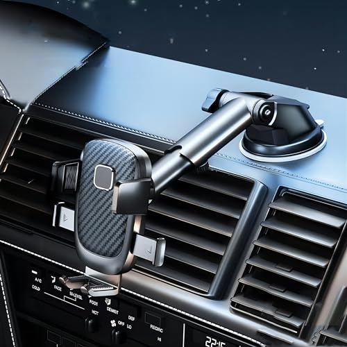 Handyhalterung Auto für Dacia Dokker/Duster Van/Logan MCV Fiskal Stepway/Nova 2000-2024, Verbesserter Saugnap Handyhalter Auto Lüftung Armaturenbrett Windschutzscheibe 360° Drehbares Handy Halterung