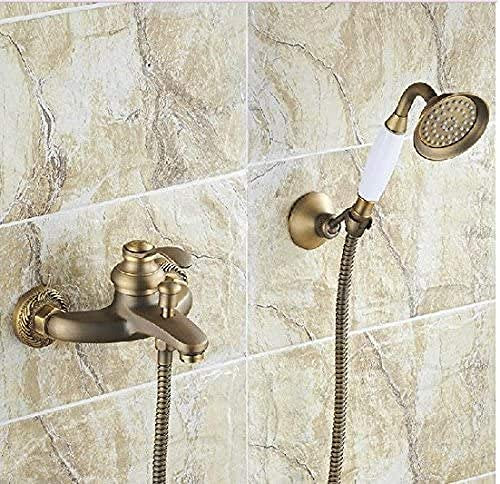 Luxuriöse Dusche, Luxus-Groß- und Einzelhandelsförderung, wandmontierte Badewanne, antiker Messing-Whirlpool-Wasserhahn, Dusch-Mischbatterie-Set, Keramikgriff, klar