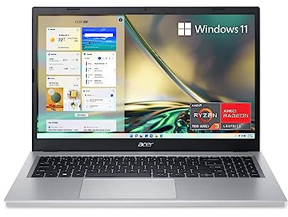 acer Aspire 3 A315-24P-R7VH Slim Laptop | 15.6 Full HD IPS Display | AMD Ryzen 3 7320U Processor | AMD Radeon Graphics | 8GB LPDDR5 | 1TB SSD | US English Keyboard | Wi-Fi 6 | Windows 11 in S Mode