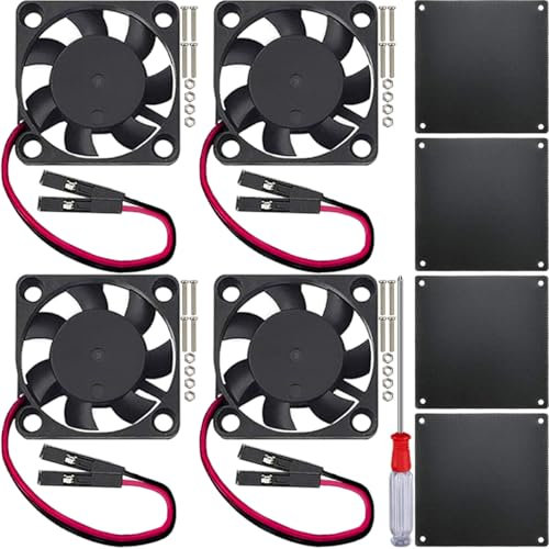JYUDAUFU 4 piezas 3007 30mm × 7mm DC 5V 8000RPM Ventilador de refrigeración sin escobillas Ventilador de bajo ruido con accesorios, para bricolaje/prueba/PC/CPU/Robet/para Raspberry Pi 5/4/3