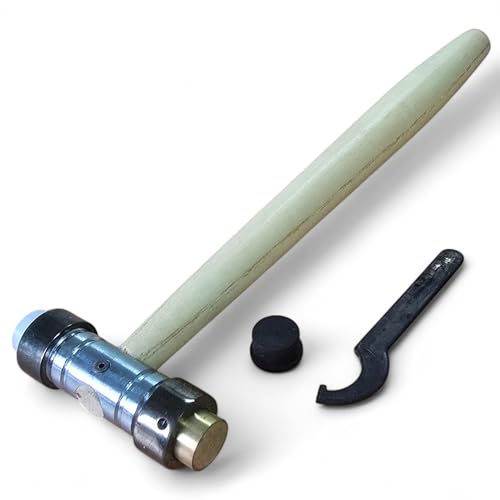 Nylon, Brass and Fibre 3-in-1 Jewellery Making Hammer, 3 Interchangeable Flat Faces, Combination Mallet, Craft Tools 120 gram PTL®