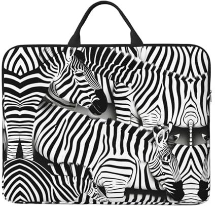 Zebra 14 Zoll Laptoptasche Sleeve Bag - Aktentasche mit Tragegriff und Zubehörtasche, perfekt für Geschäftsreisende, Schwarz, Einheitsgröße