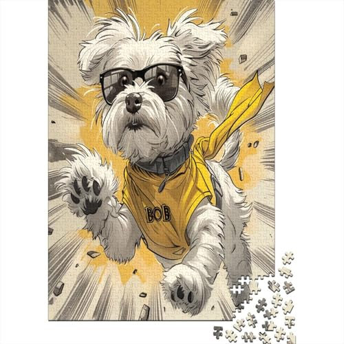 Maltese Dog Jigsaw Puzzles Jigsaw Puzzles 1000 Pieces for Adults 1000 Piece Puzzle Educational Games Home Decoration Puzzle1000pcs (75x50cm)
