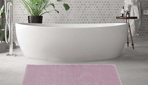 andiamo Badezimmerteppich Arezzo, Badematte, 80 x 200 cm, Lavendel | Badteppich mit Noppen-Rückseite,Duschvorleger aus 100% Polyester,waschbar bei 30°C pflegeleicht