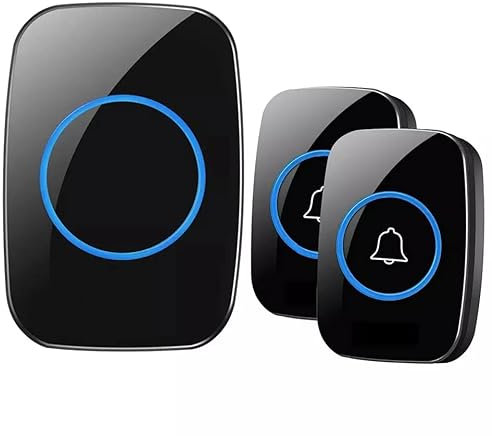 Wireless Doorbell with 2 Push Buttons, LED Light Indicator Wireless Smart Door Bell with 300m Range