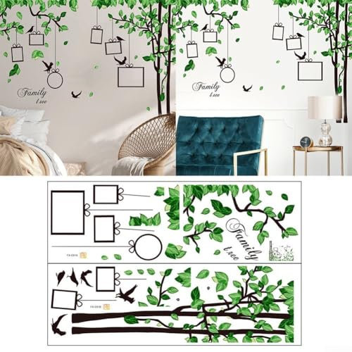 Wandtattoo Aufkleber Stammbaum Fotorahmen abnehmbar Wohnzimmer Home Decor