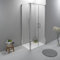 Box Doccia Angolare 80x80 cm - Cabina Doccia con Apertura Saloon, Cristallo Temperato 6mm, Lato Fisso Trasparente, Profilo Cromato e Chiusura Magnetica - Regolabile e Facile da Installare
