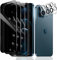 3 Stück Sichtschutz Schutzfolie für iPhone 12 Pro Max [6,7 Zoll]+ 3 Stück Kameraschutz mit einfachem Befestigungswerkzeug, Anti-Spy Panzer Schutz Glas, Anti-Spionage Panzerfolie, gehärtetem Glas