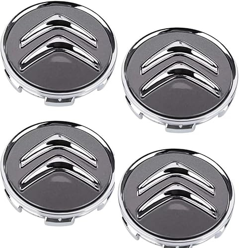 whwfc 4 Pièces Voiture Cache Moyeux pour Citroen C4 Cactus 2014-2017 60mm, Centre Jante Capuchons Moyeu Roue Bouchon Enjoliveur Étanche Antirouille,B