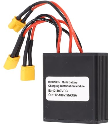 Dual Battery Parallel Module Adapter, Professional Efficient Double Battery Discharge Converter Pack Switch Balancer for Electric Bike 12V to100V 5A